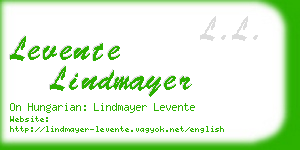 levente lindmayer business card